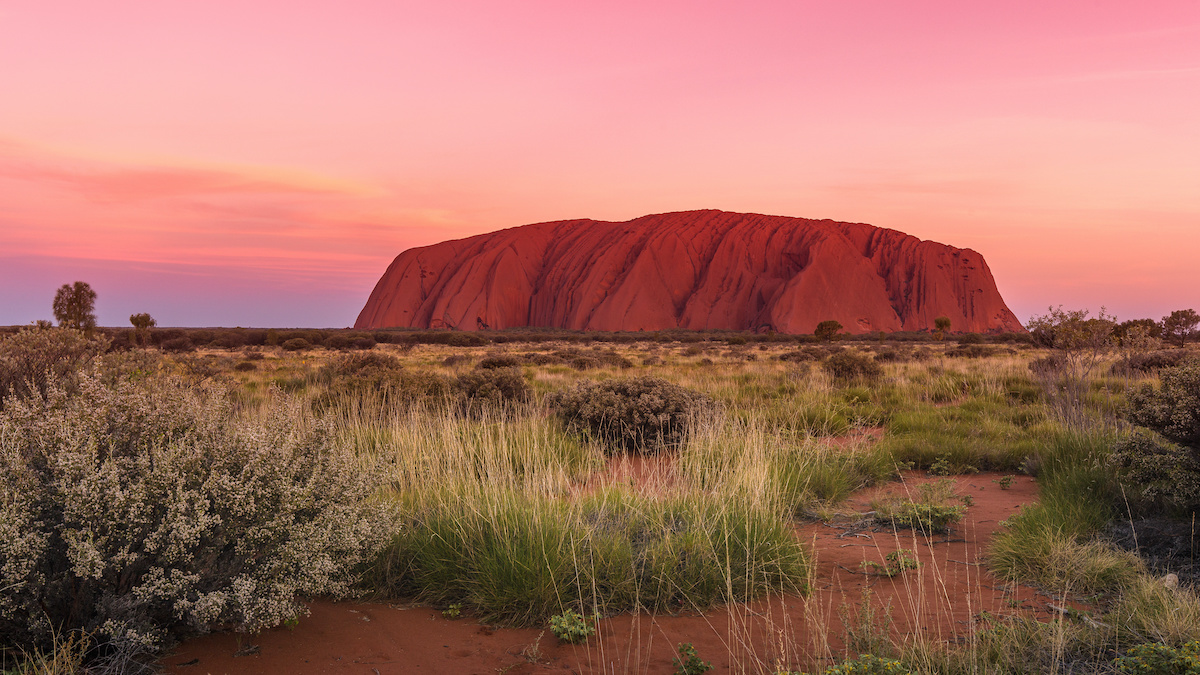 Uluru before sunset colors, Ayers Rock, Red Center, Australia