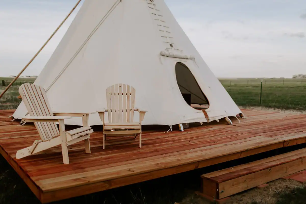 Creekside Glamping Teepee on Colorado Ranch