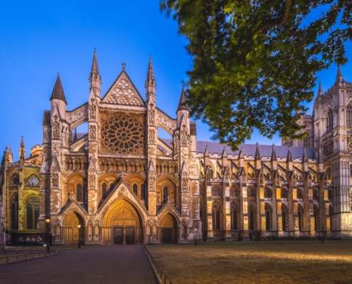Westminster Abbey in london, england, uk at night