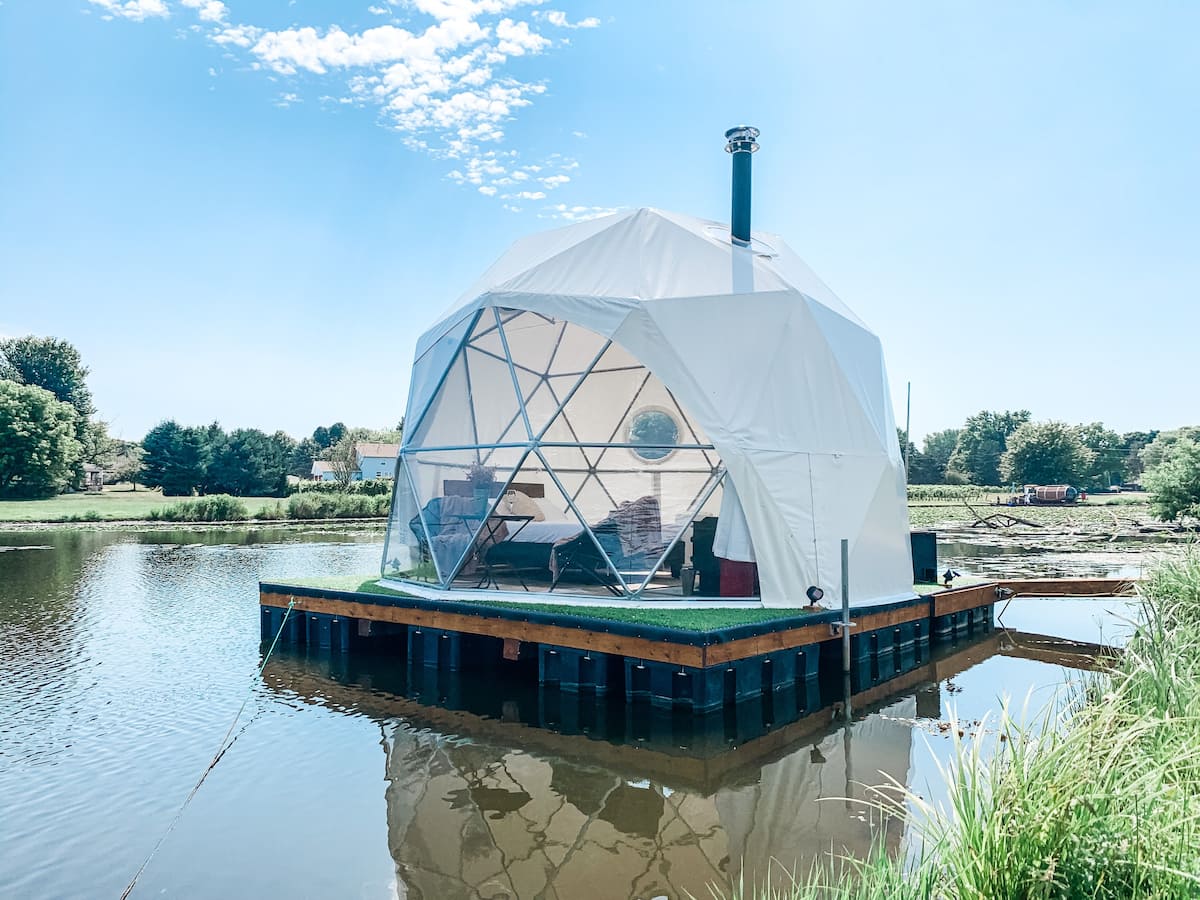 Floating Geodesic Dome - Glamping Ontario Canada