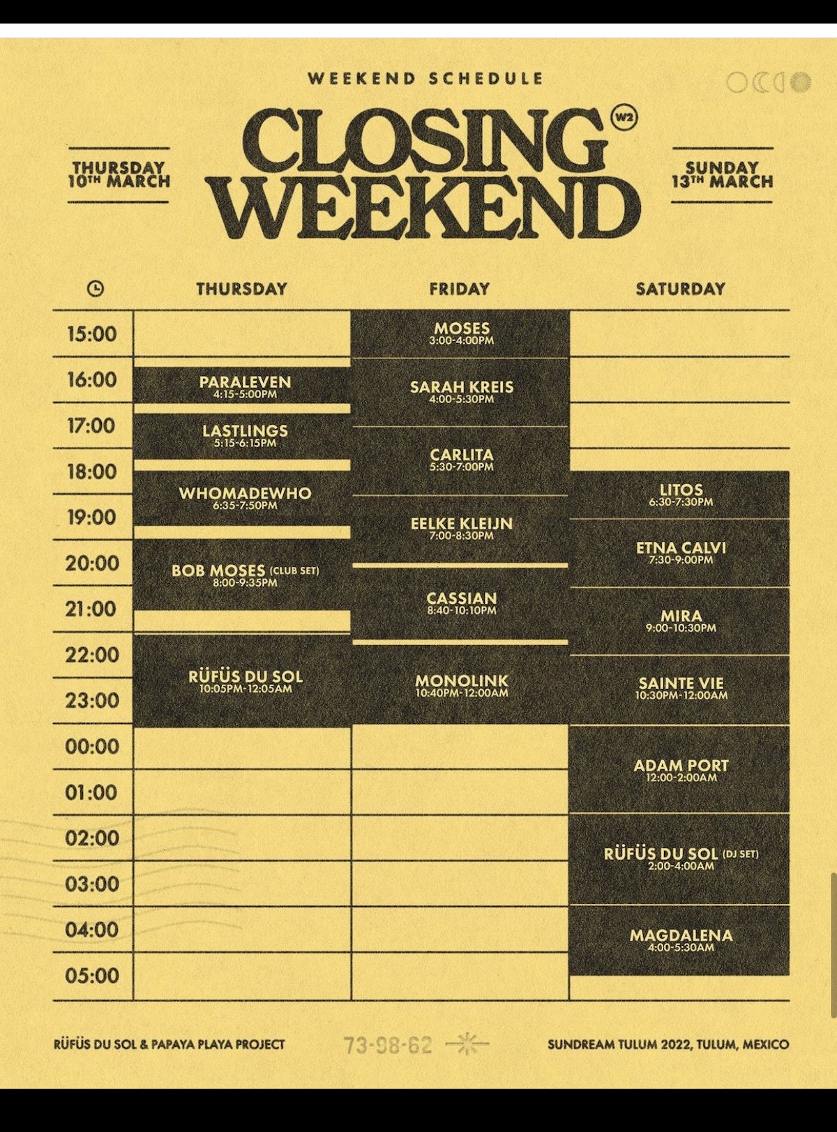 Sundream Weekend 2 Line Up