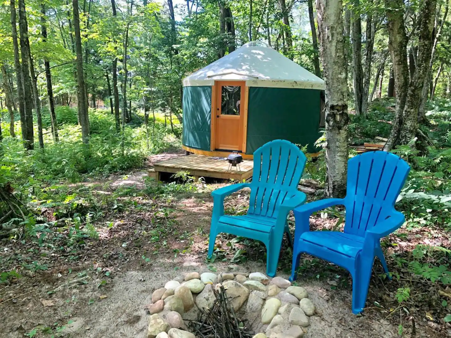 Glamping Michigan Yurt at AuTrain Lake