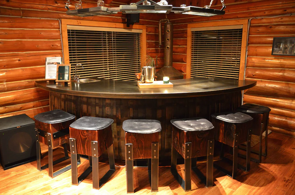 A private bar inside the cabin