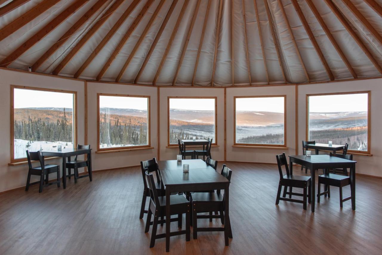 Inside a yurt