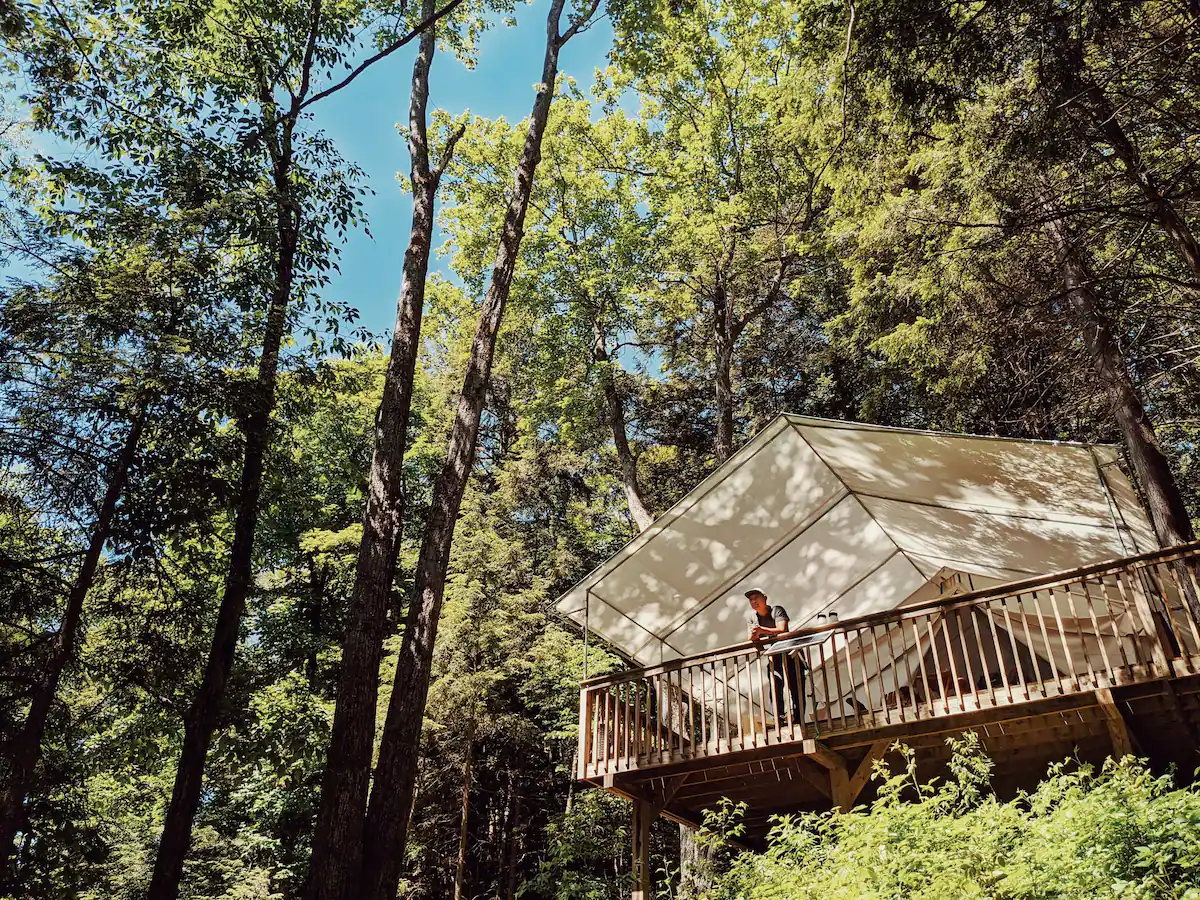 Secluded Waterfall Glamping in New York