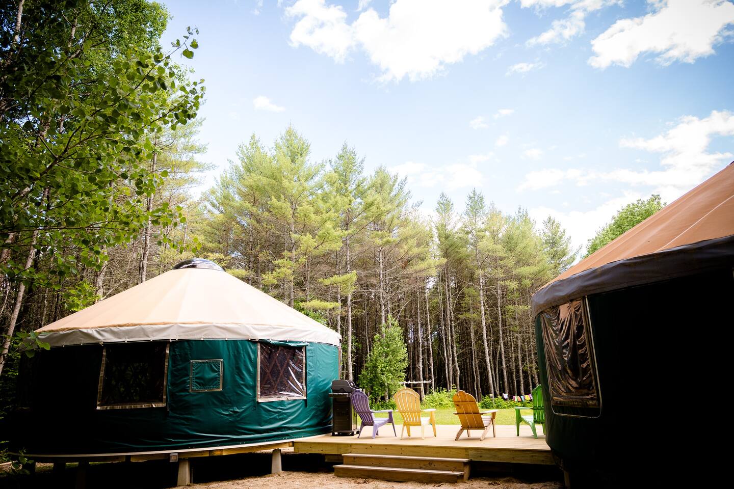 Yurt glamping in maine