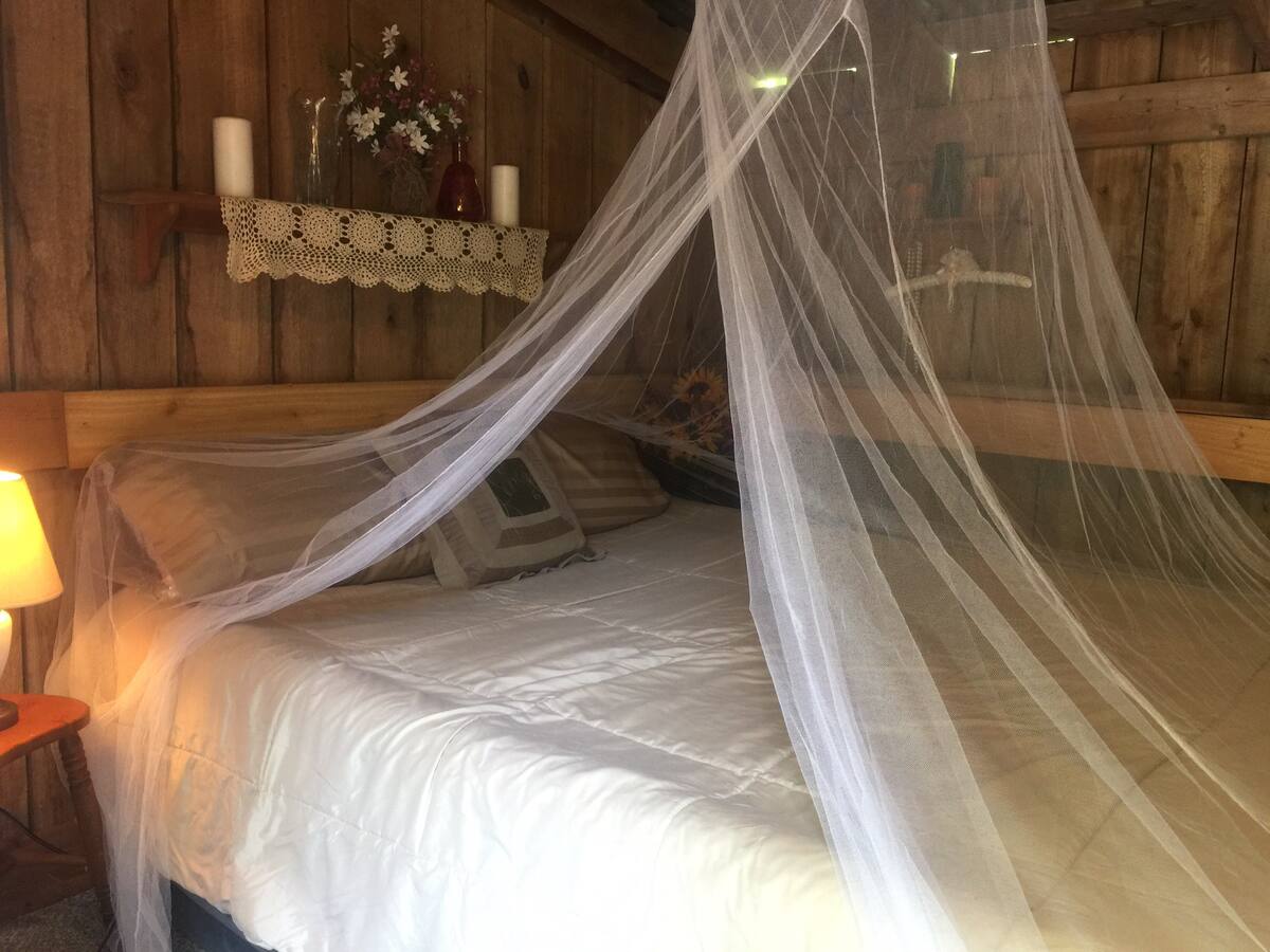 Bed with mosquito net