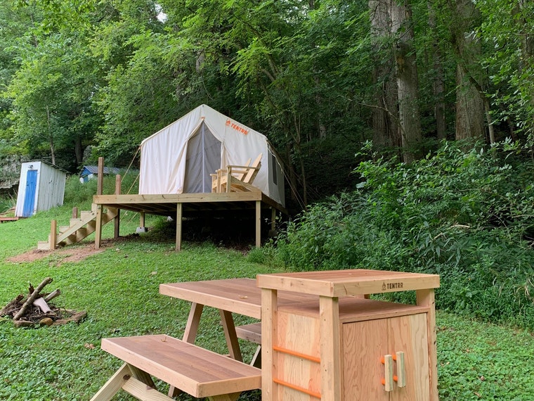 Stilted Glamping Tent in Indiana