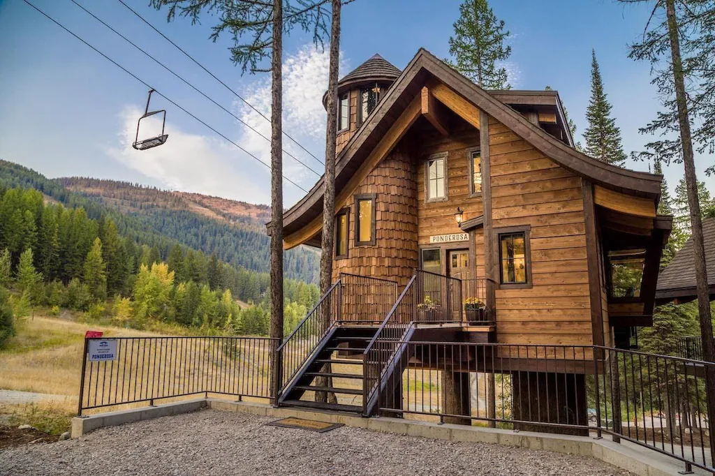 Traditional wooden cabin exterior