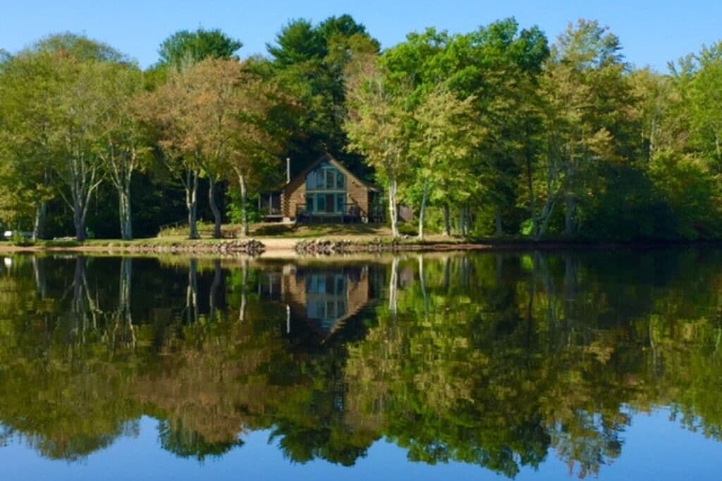Lakeside reflection of home