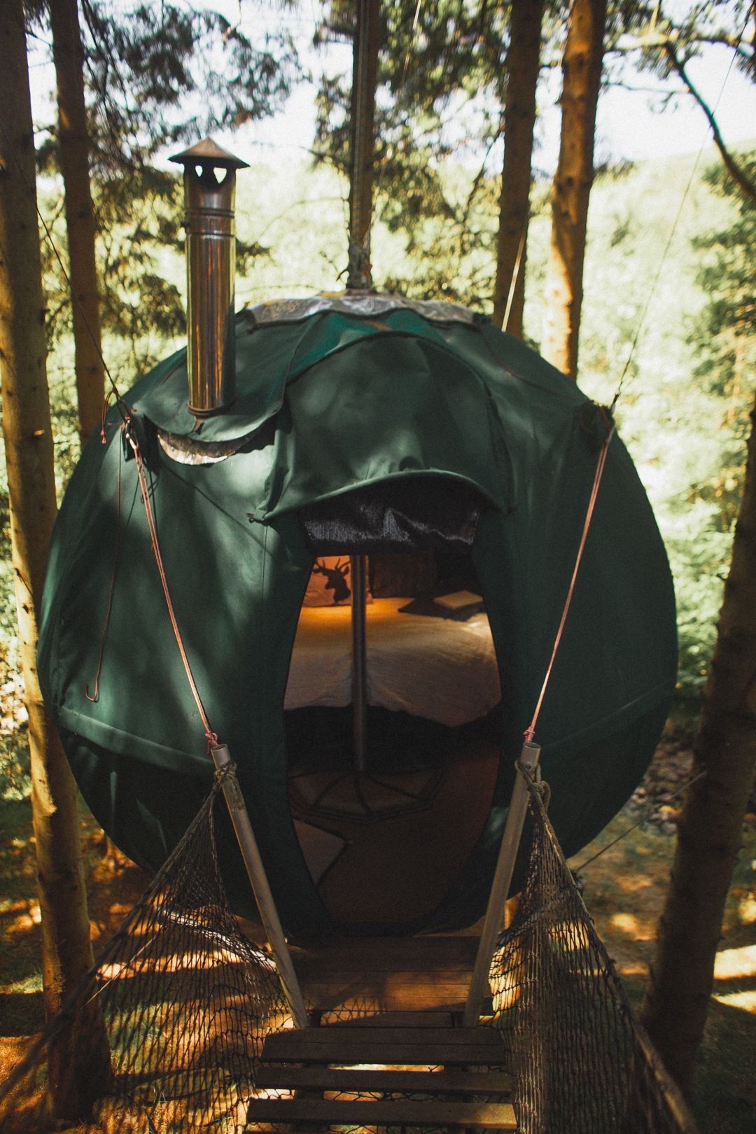 floating glamping tent in Wales