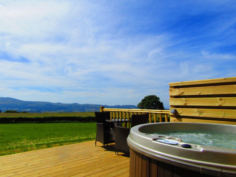 Hot tub at glamping site