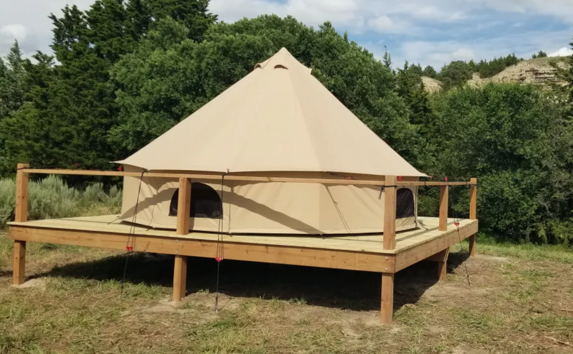 Tent glamping in Kansas