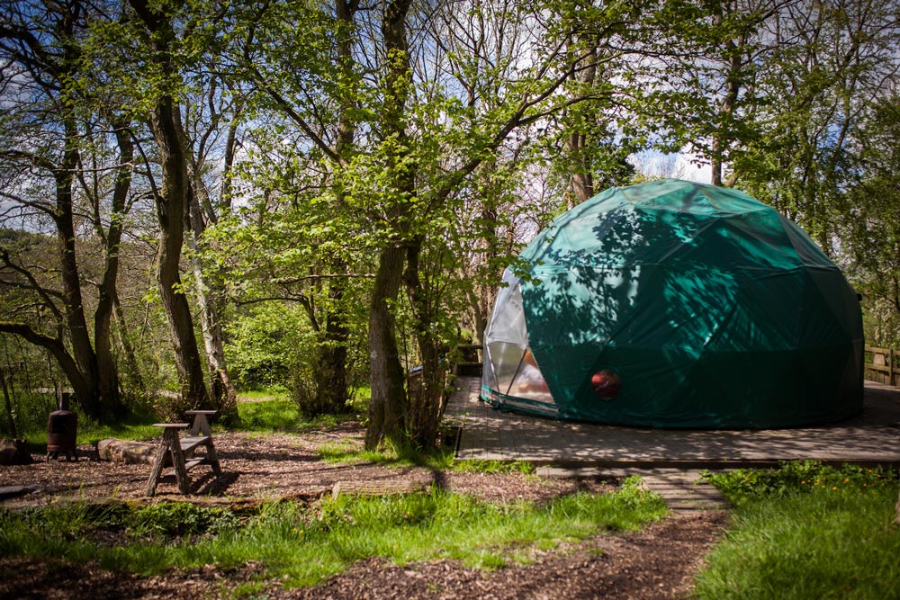 Glamping dome in Wales