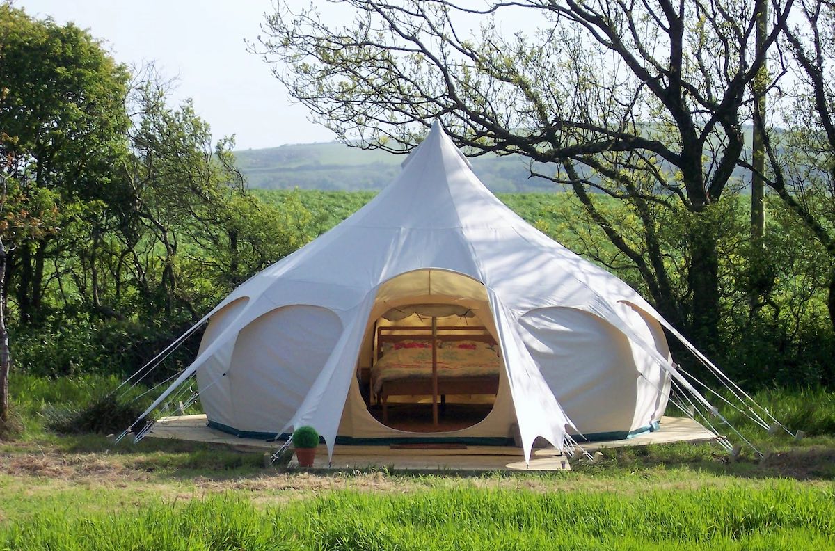 Cheglinch Farm Glamping Lotus Bell Tent Devon