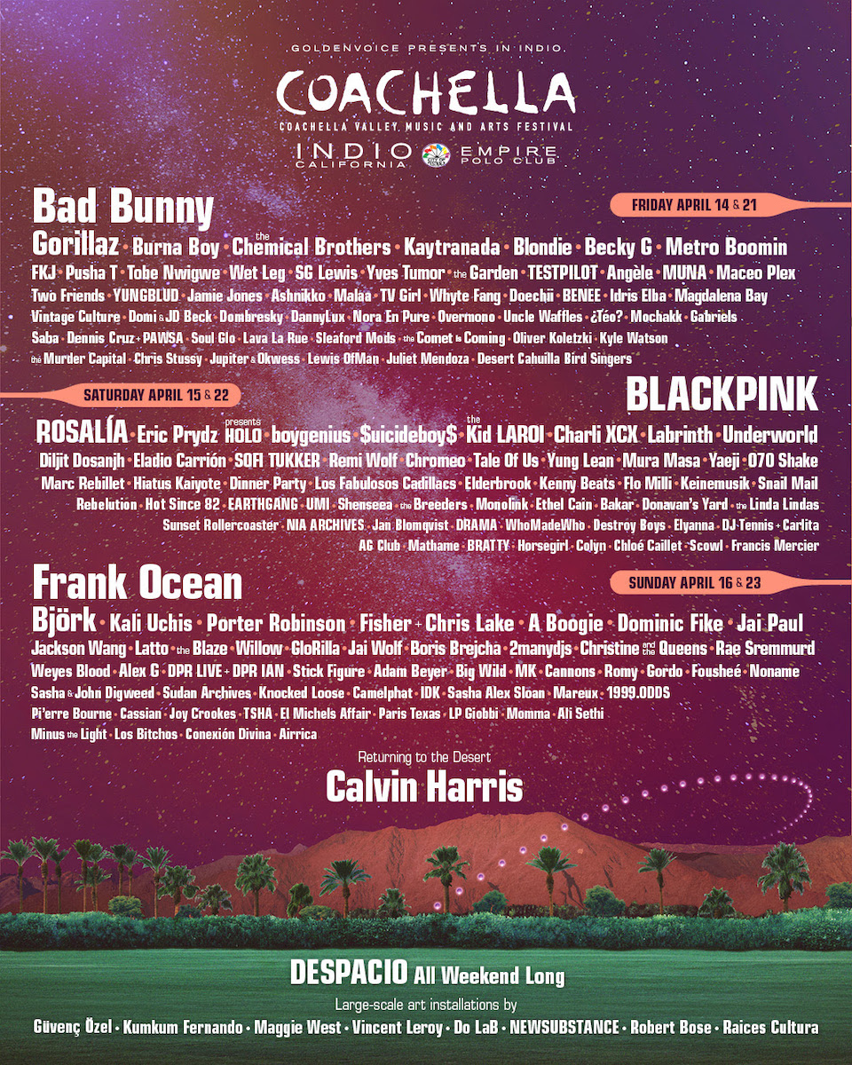 Coachella Valley Music and Arts Festival 2023 Line-Up