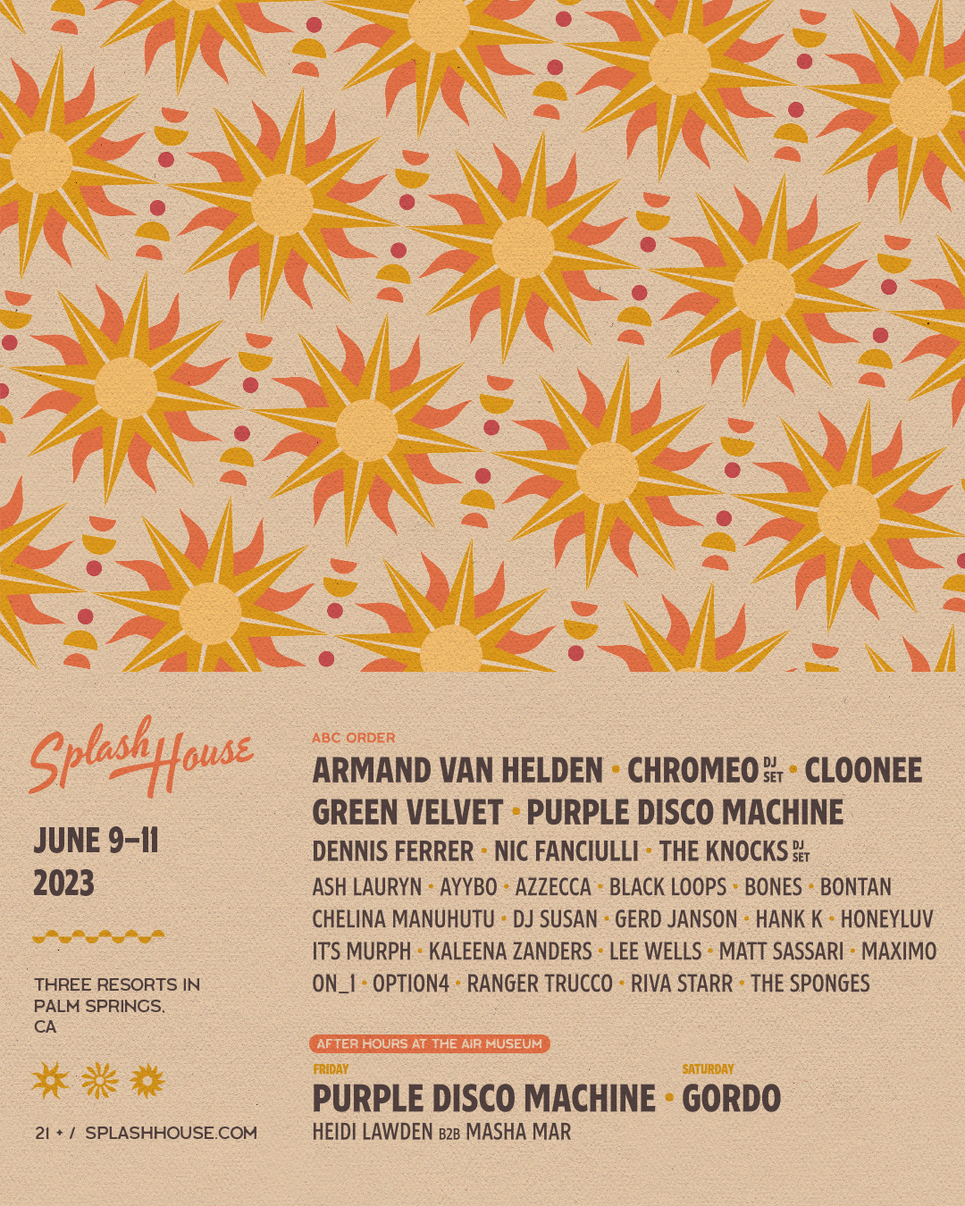 Splash House Festival California Line Up 2023 June