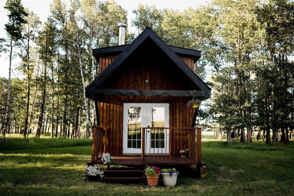 Western Style Cabin Surrounded by Nature