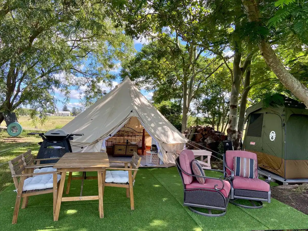 Family Glamping by the River - one of the best glamping sites in brisbane