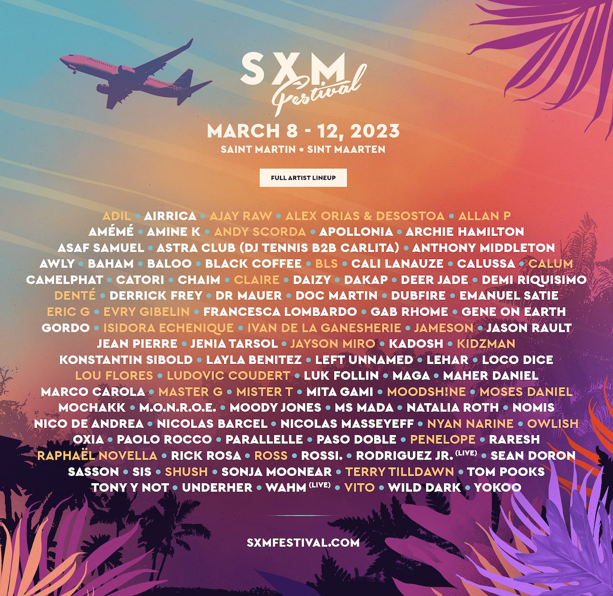 SXM Festival 2023 Line Up