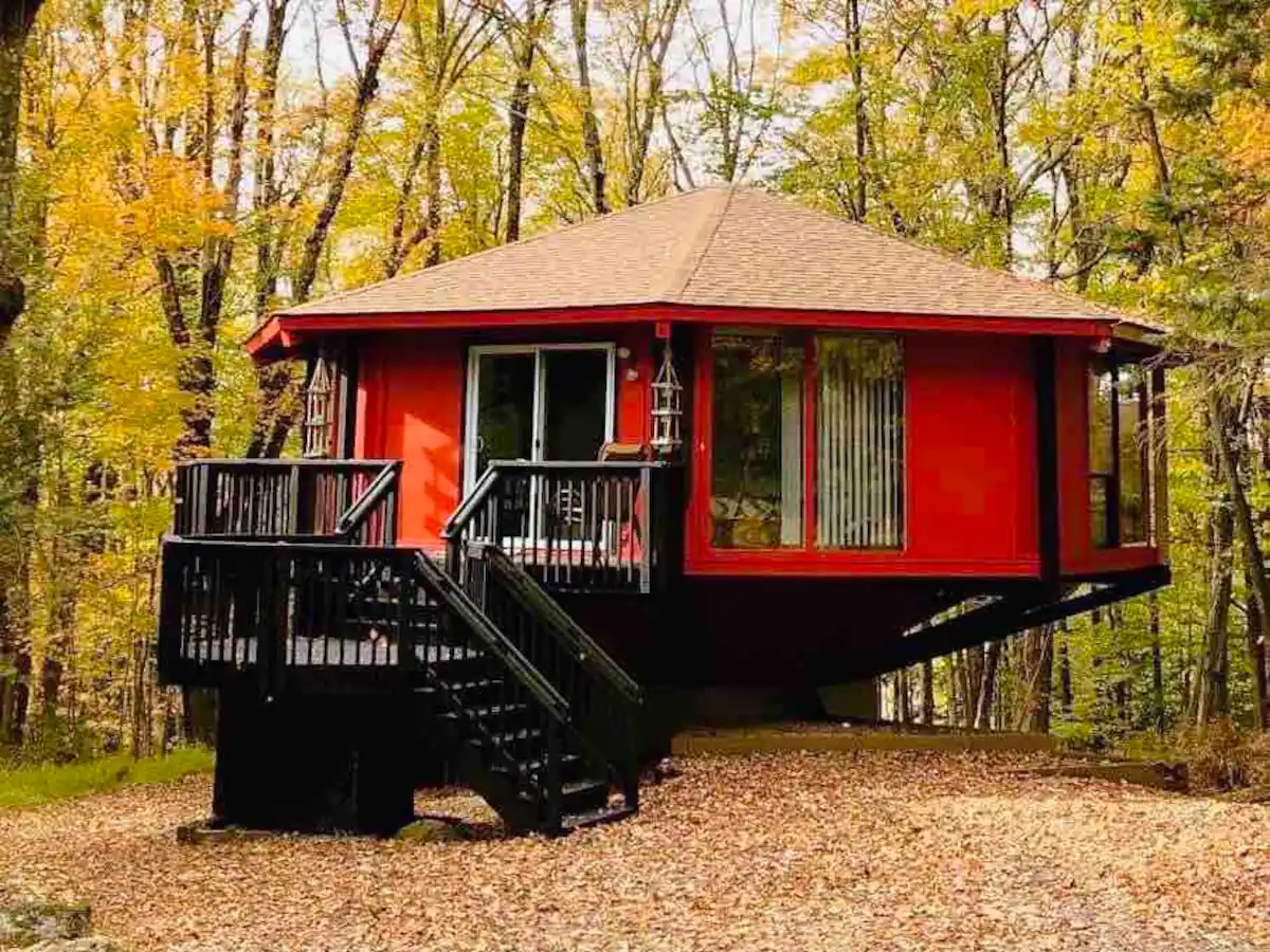 Octagonal Lake House Glamping Poconos