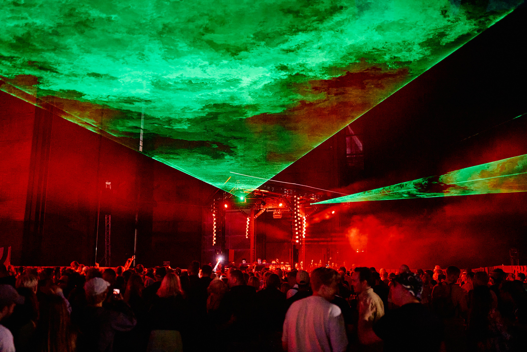 Lights and crowd at Flow Festival in Helsinki